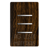 Conjunto Interruptor Triplo Simples 4x2  - Novara Especiais Ebano